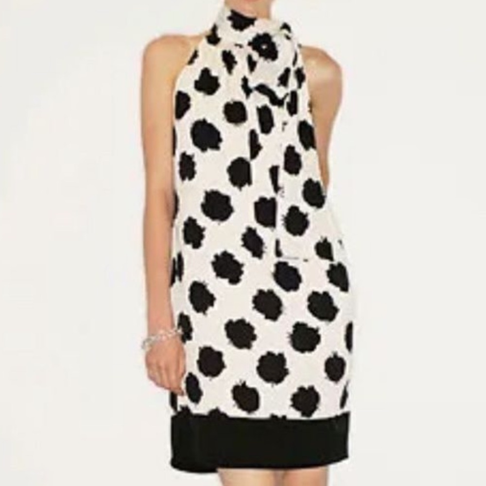 Diane Von Furstenberg Women’s Size 6 Floral Neck Tie Sleeveless Mini Shift Dress